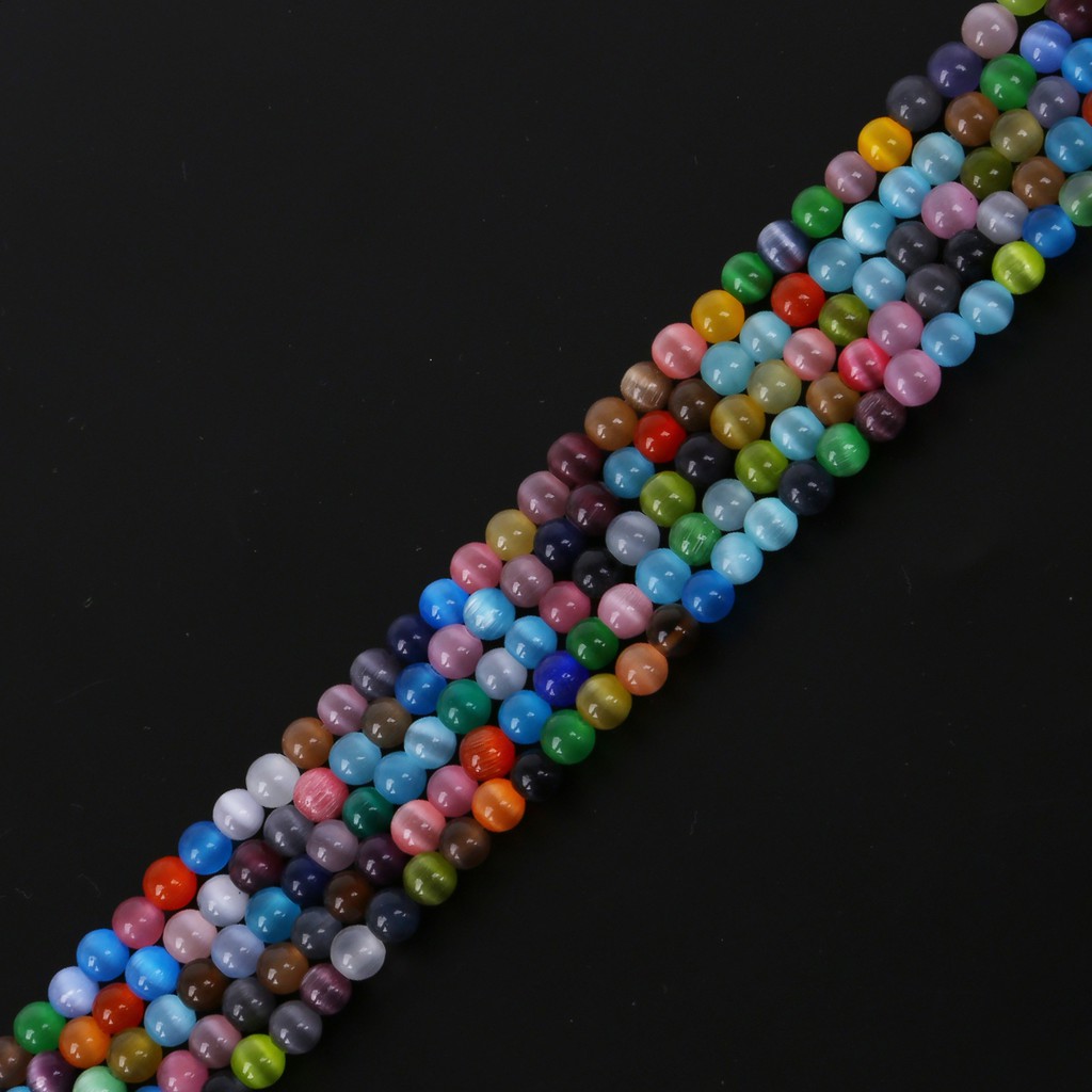 40/50/60100pcs Mixed Color Approx Glass Beads Round Opal Natural Cat Eye Beads For Bracelet Earrings DIY Jewelry Making