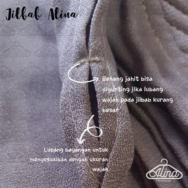 Jilbab Instan Syari Alina - Bergo Syari Size L Wolycrepe - Hijab Panjang