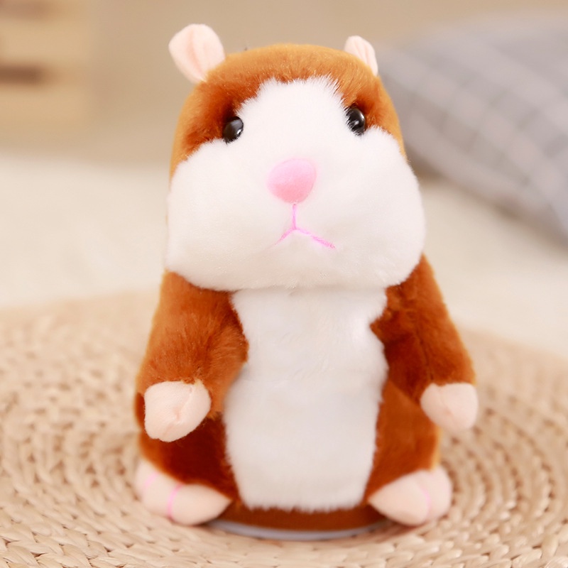 Mainan Boneka Hamster Bahan Plush Dengan Perekam Suara Untuk Edukasi Bayi