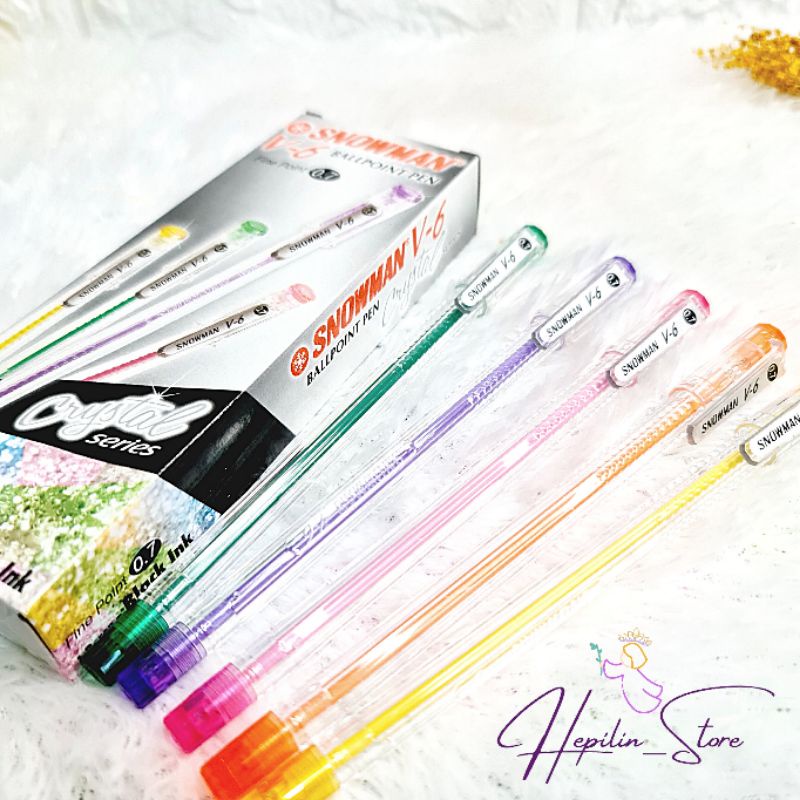 

Bolpoin Snowman V6 Crystal Series Ecer / Pulpen Hitam Snowman V6 / Ballpoint Snowman V6