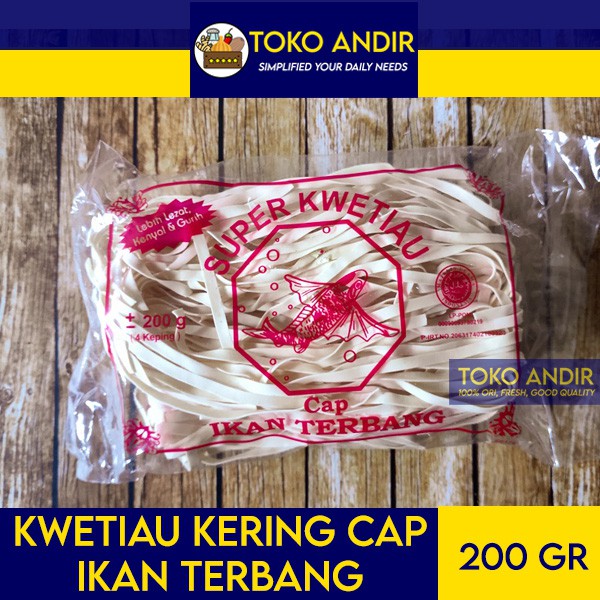 

Kwetiaw/Kwetiau Kering Cap Ikan Terbang 200gr