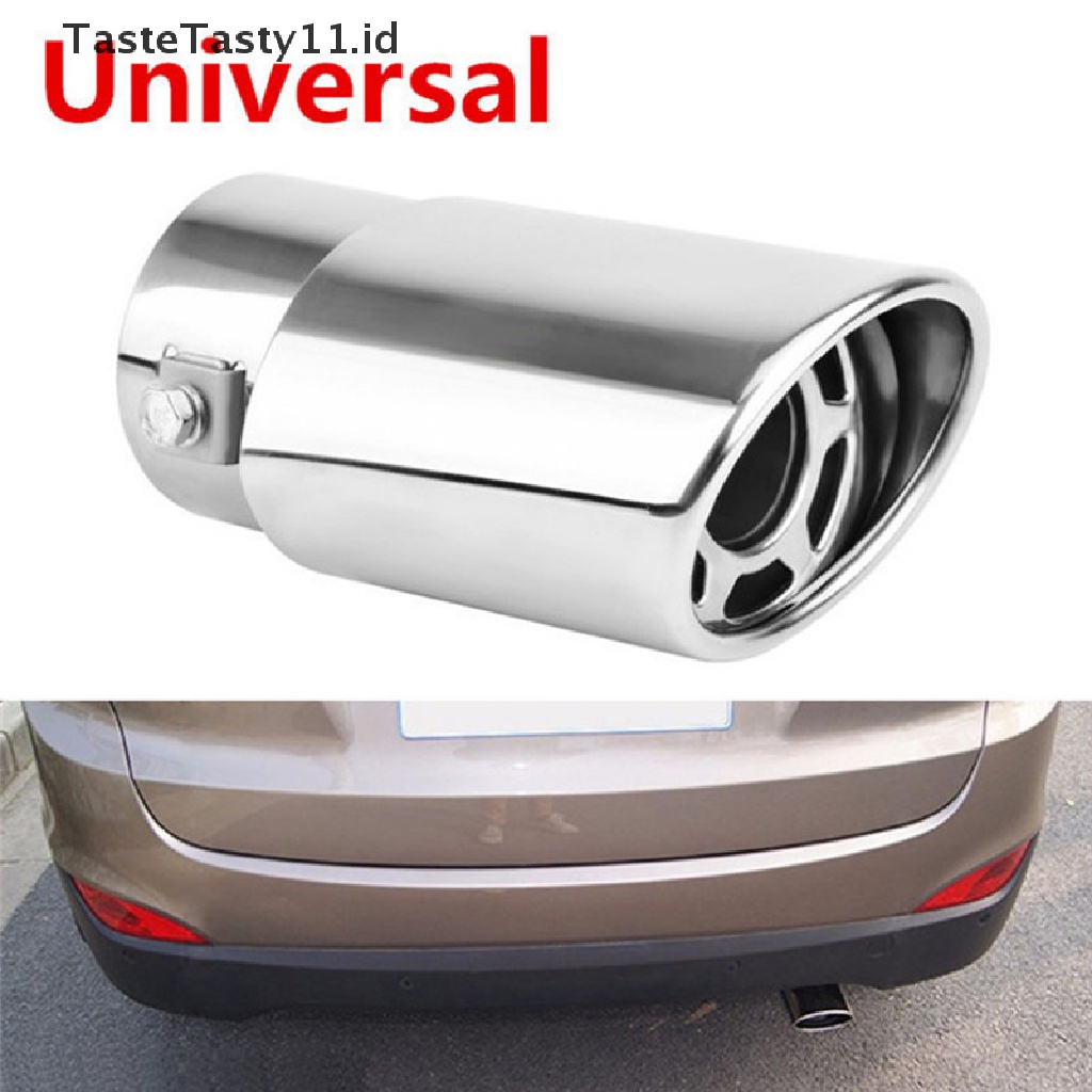 Ujung Pipa Knalpot Belakang Mobil Universal Bahan Stainless Steel Chrome