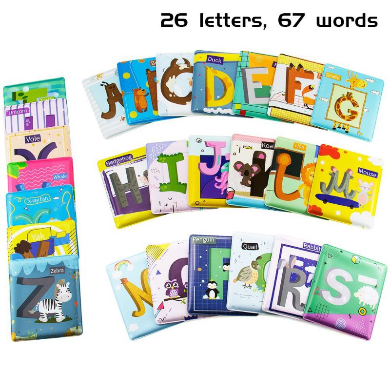 Flash card waterproof Mainan edukasi Anak flash card alfabet