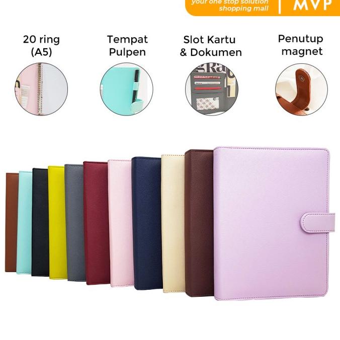 

Binder Kulit Polos 20 Ring Organizer Kertas A5 Berkualitas Termurah