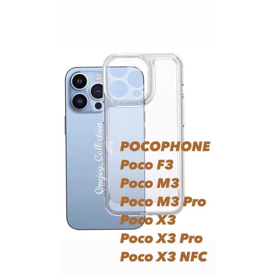 SPACE CASE SOFT TPU CLEAR CASE XIAOMI POCOPHONE X3 NFC X3 PRO X3 M3 PRO M3 F3 FULL PROTECTOR CAMERA SOFT CASE 1.6MM BENING