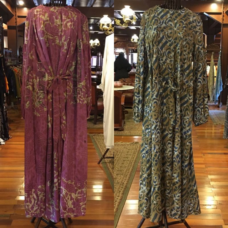 Frea Dress Ceruti Dian Pelangi TERBARU Busana Muslim Gaun Batik Pesta Pernikahan Modis Casual Formal