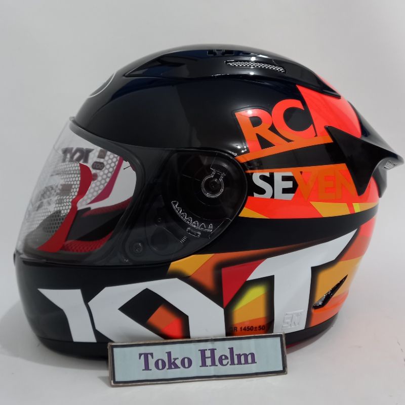 Helm KYT fullface KYT RC7 RC seven motif-#19 bk orange