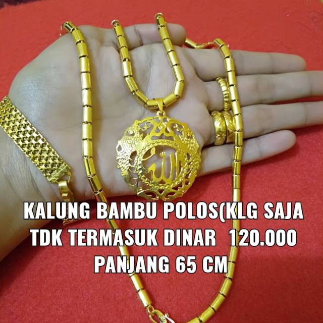 Kalung bambu lapis emas kalung saja panjang 65 cm