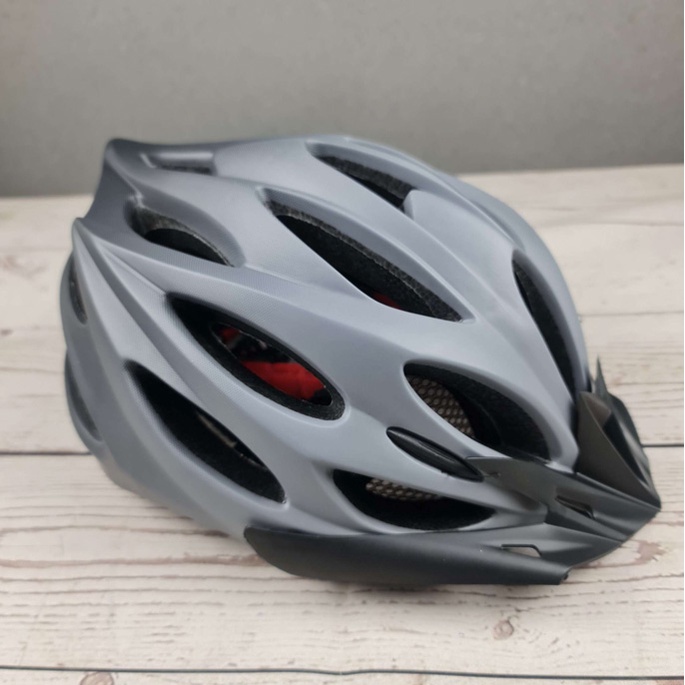 Helm Sepeda Ultralight Bicycle Cycling Helmet + Tail Light LED - AM42 - 7RSEBPBK Black