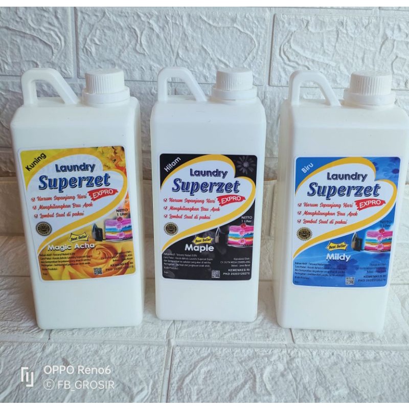 SUPER ZET / SUPERZET PEWANGI LAUNDRY 1000 ML/PELICIN LAUNDRY SUPER ZET MEMBUAT PAKAIAN LEMBUT & AROM