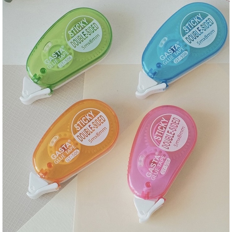

[SCRIBBLE_ID] Glue Tape Lem Kering Kertas Adhesive Double Sided Tape DIY Scrapbook Jurnal BuJo T0002