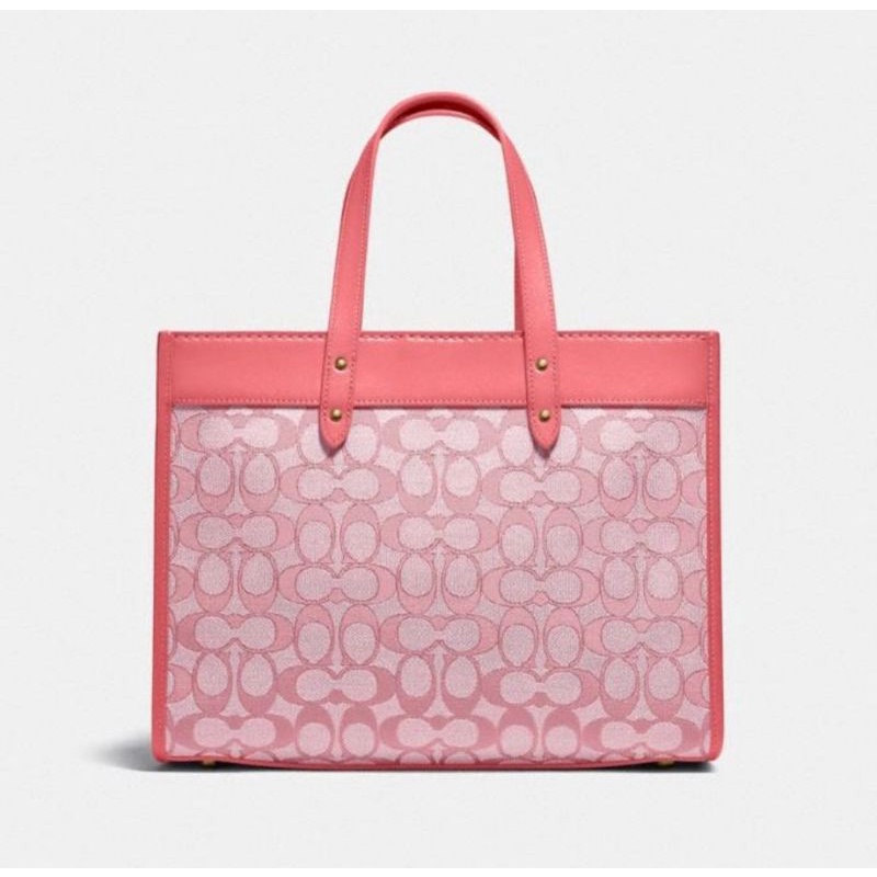 Coach Field Tote 30 In Signature Jacquard - Taffy(C3282)