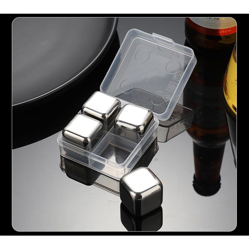 Es Batu Stainless Reuseable Ice Cube 4pcs /Box