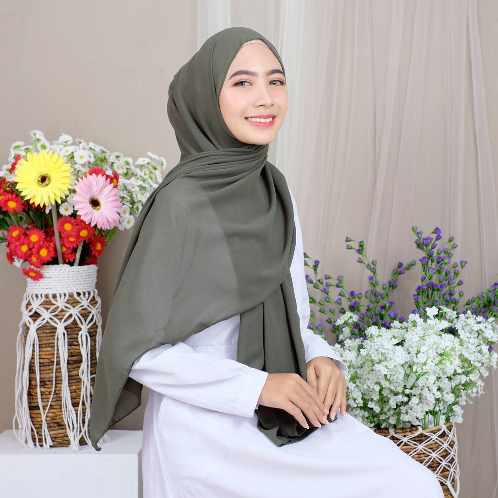 PTTCR - PASHMINA NISSA SABYAN POLOS TANPA TALI CERUTI BABYDOLL HEAVY SCHIFFON 175X80CM / HIJAB