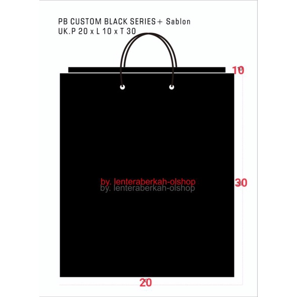 

Paperbag custom black series 20x10x30