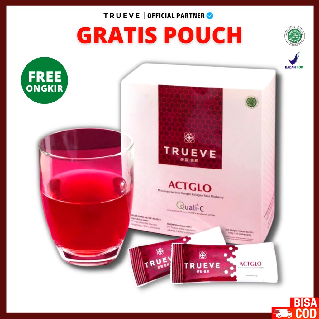 [ FREE GIFT ]  TRUEVE Actglo Collagen Drink Isi 20 Sachet - Minuman Collagen