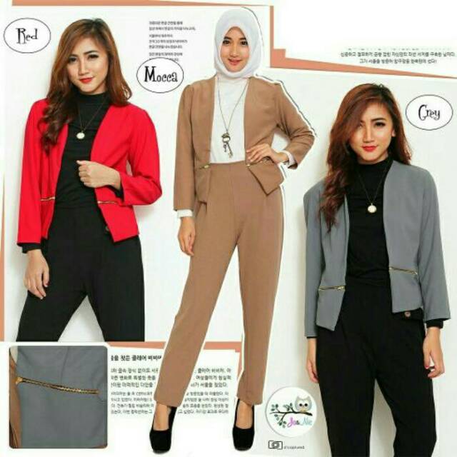 Side zipper office blazer (blazer zipper)