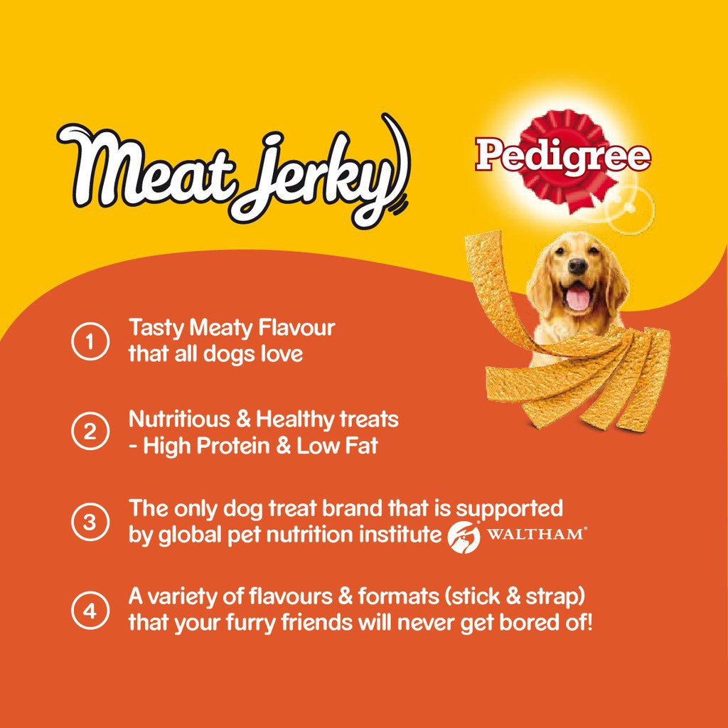 PEDIGREE® Meat Jerky Strap Snack Anjing 80 g - Isi 1-2