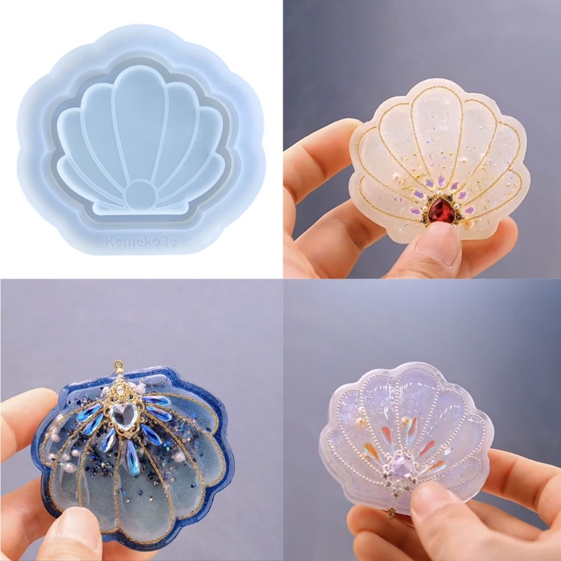 SIY Shell Resin Shaker Molds DIY Pendant Decoration Molds Quicksand Keychain Mold