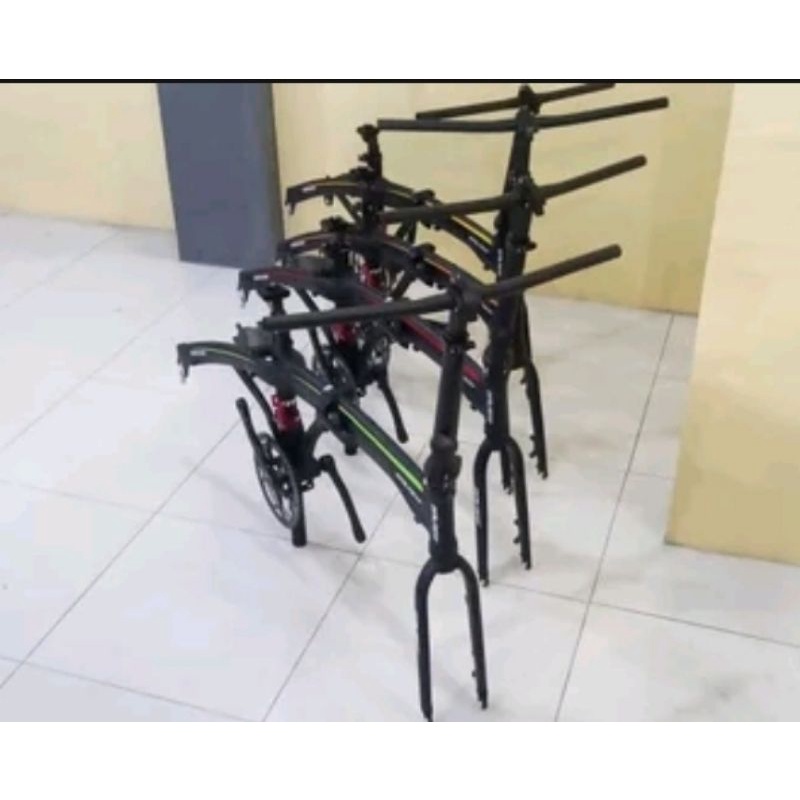 Frame Set Banyak Bonusnya Sepeda Lipat Seli Folding Bike Merk Galant Material Full Alloy Alumunium Sudah Dapet Handlepost Handlebar stang Headset Fork Crank BB Adaptor FD Seatpost Seatclamp Seli mosso f3 dahon ion fnhon