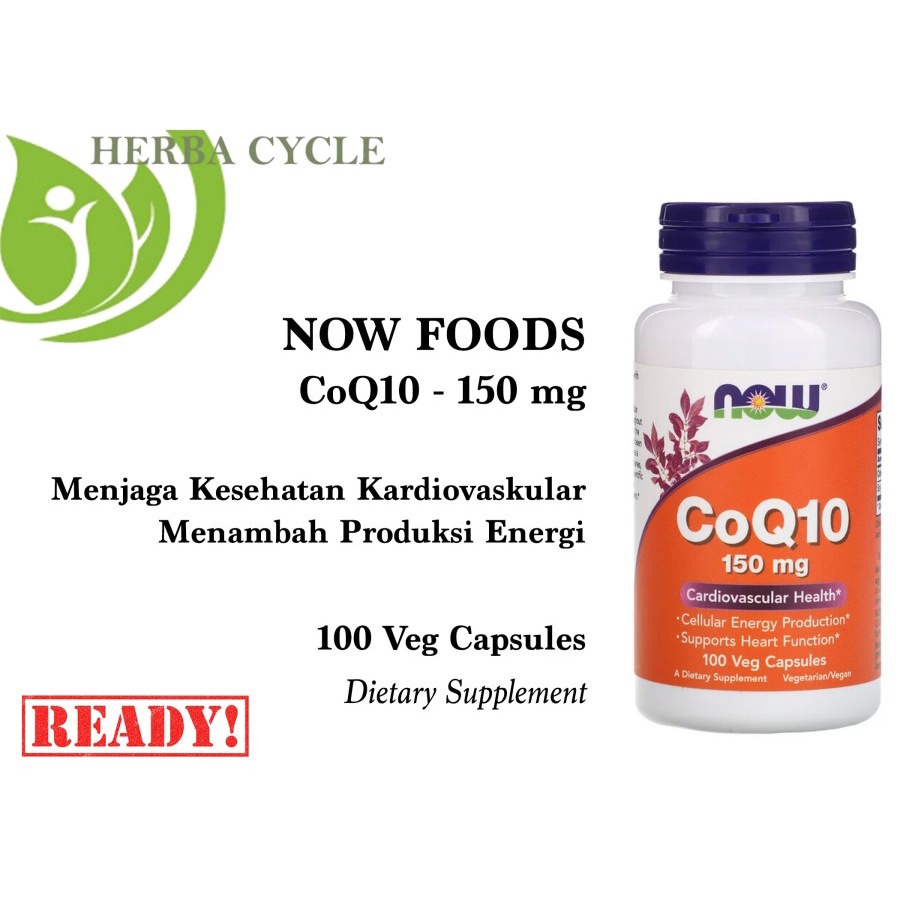 Now Food CoQ10 150mg 100cap Kesehatan Kardiovaskular Jantung ORI USA