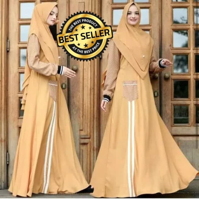 GAMIS WANITA DEWASA TERBARU MODERN BAJU CEWEK MUSLIM MURAH - Mocca L