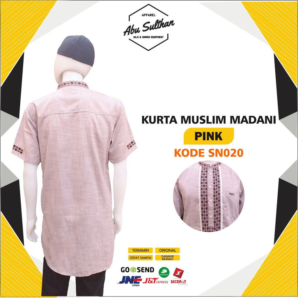 BAJU KOKO KURTA MUSLIMADANI LENGAN PENDEK SN-020 / MOTIF / POLOS / BORDIR / ORIGINAL / TERMURAH