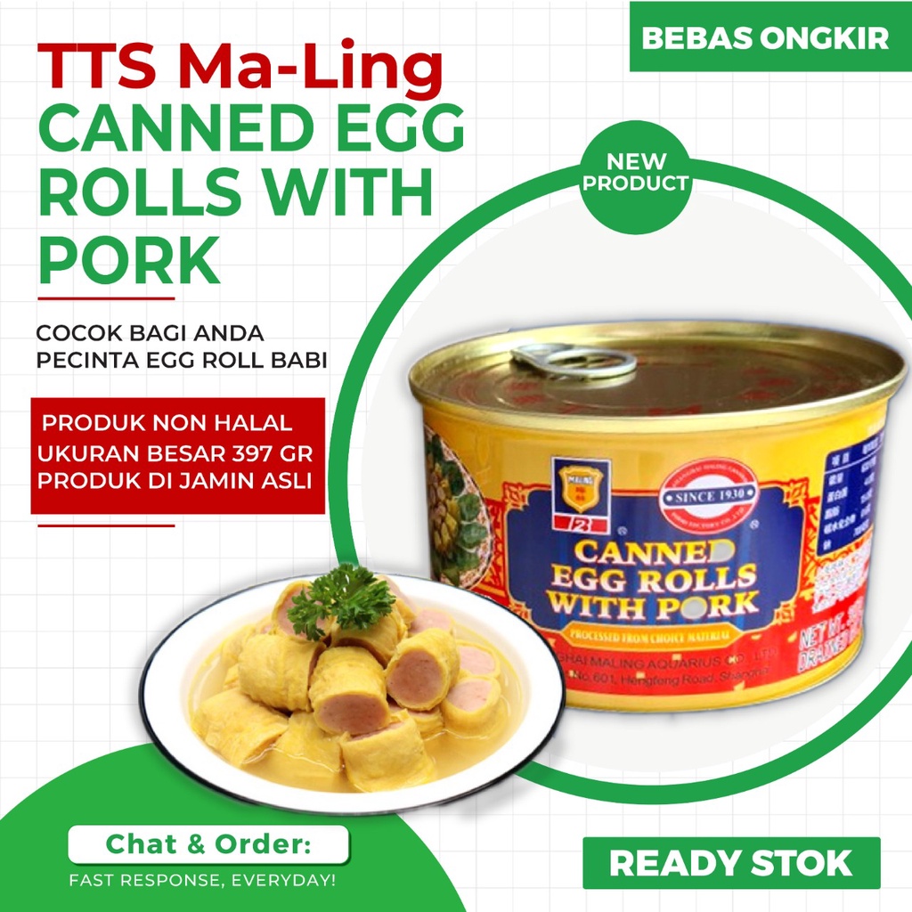 

TTS Maling Brand Egg Rolls With Pork 397 gr (non halal)