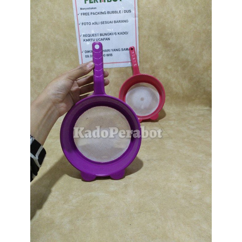 saringan plastik 15cm - saringan gagang plastik- saringan santan cair