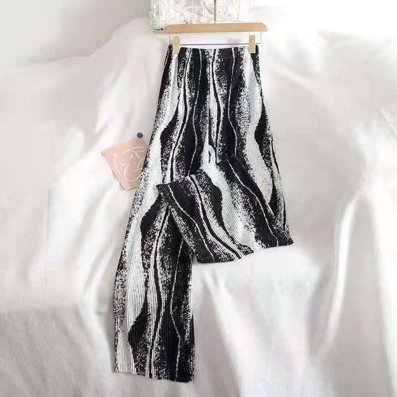 Celana Kulot Plisket Wanita Import 3 Warna Pinggang Karet 9685