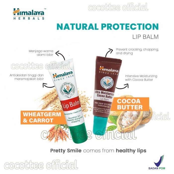 HIMALAYA LIP BALM COCOA/ LIP BALM CARROT - BPOM