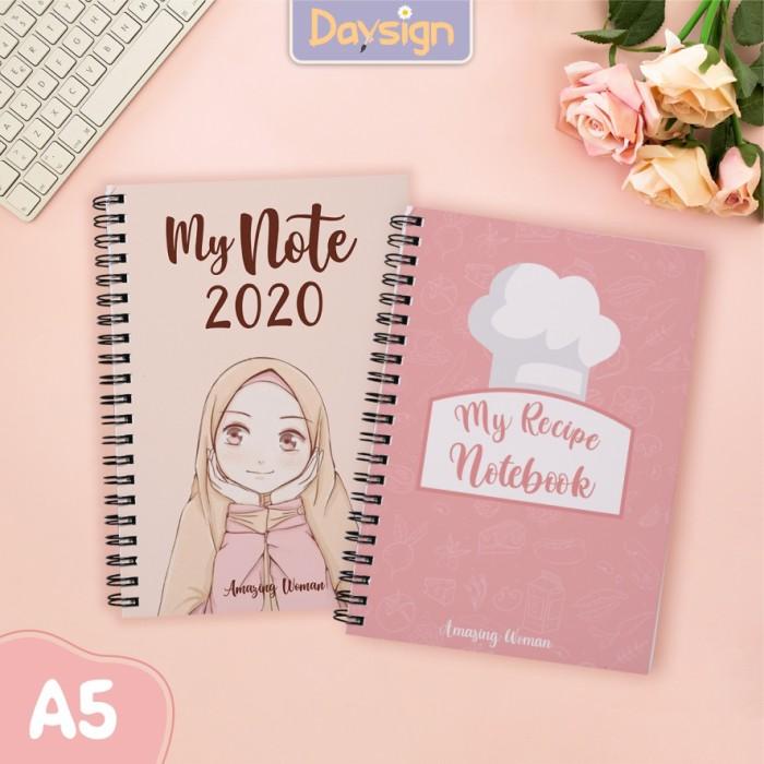 

Book Notebook / Notes / Buku Catatan A5 Spiral Custom Isi Polos & Bergaris