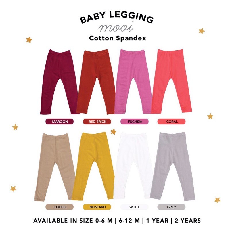 MOOI Baby Legging Cotton Spandex / Legging Polos Anak