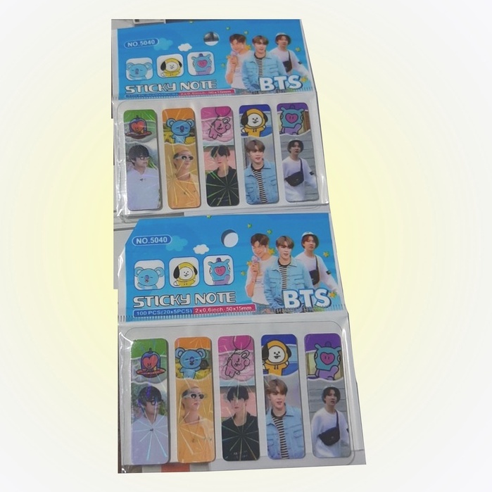 Sticky Note Stiker Pembatas Buku Bts Stiker Karakter Gambar Isi 100 Pcs