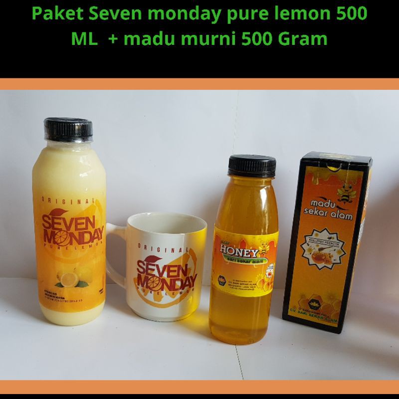 Paket Seven monday pure lemon 500 ml + madu murni melifera 500 gram