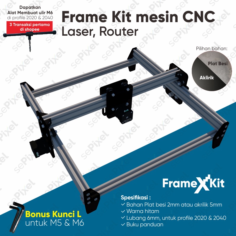 Frame Kit mesin CNC Laser &amp; Router DIY