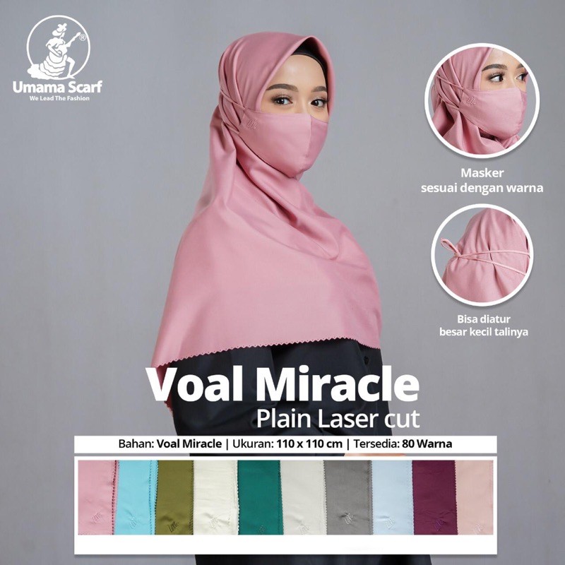 JILBAB MASKER+VOAL MIRACLE PLAIN LASER CUT BY UMAMA