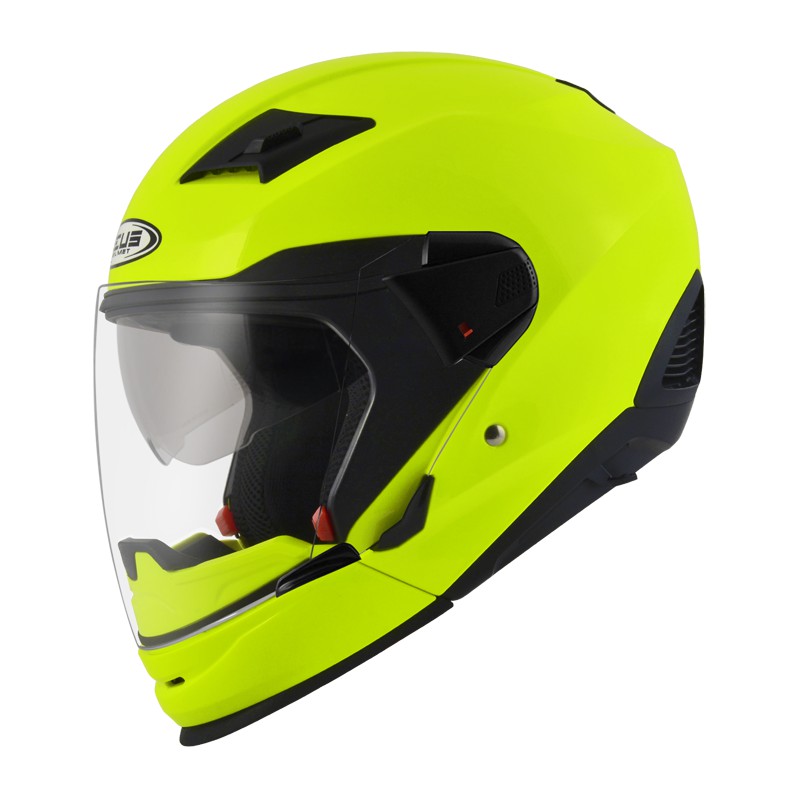 Helm Full Face Zeus 611c Yellow Fluo MODULAR