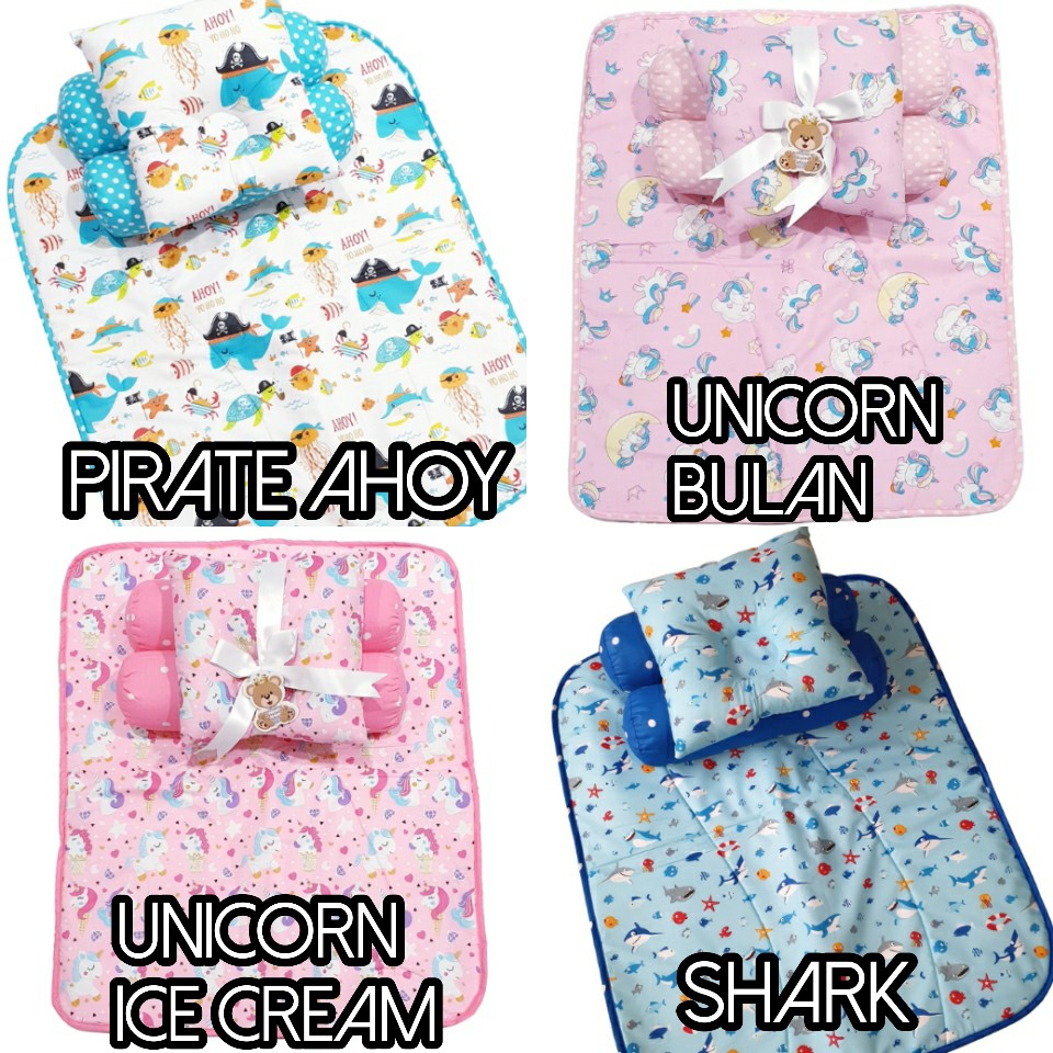 Matras Perlak Set Bantal Guling Flower/Matras Perlak Set Flower bantal bayi