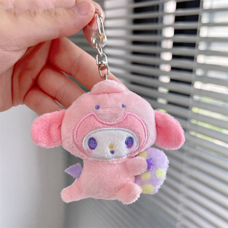 Gantungan Kunci Boneka Sanrio Cinnamoroll Melody Kuromi Plush Keychain Cartoon Cute Doll Pendant Gift