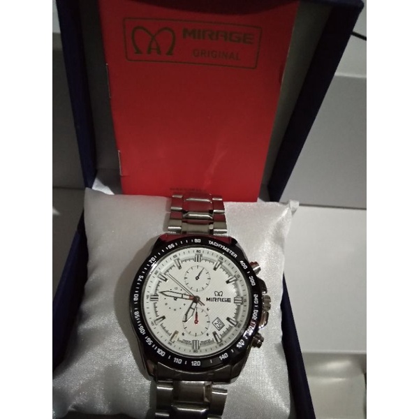 jam tangan Mirage 8305 ring putih pria