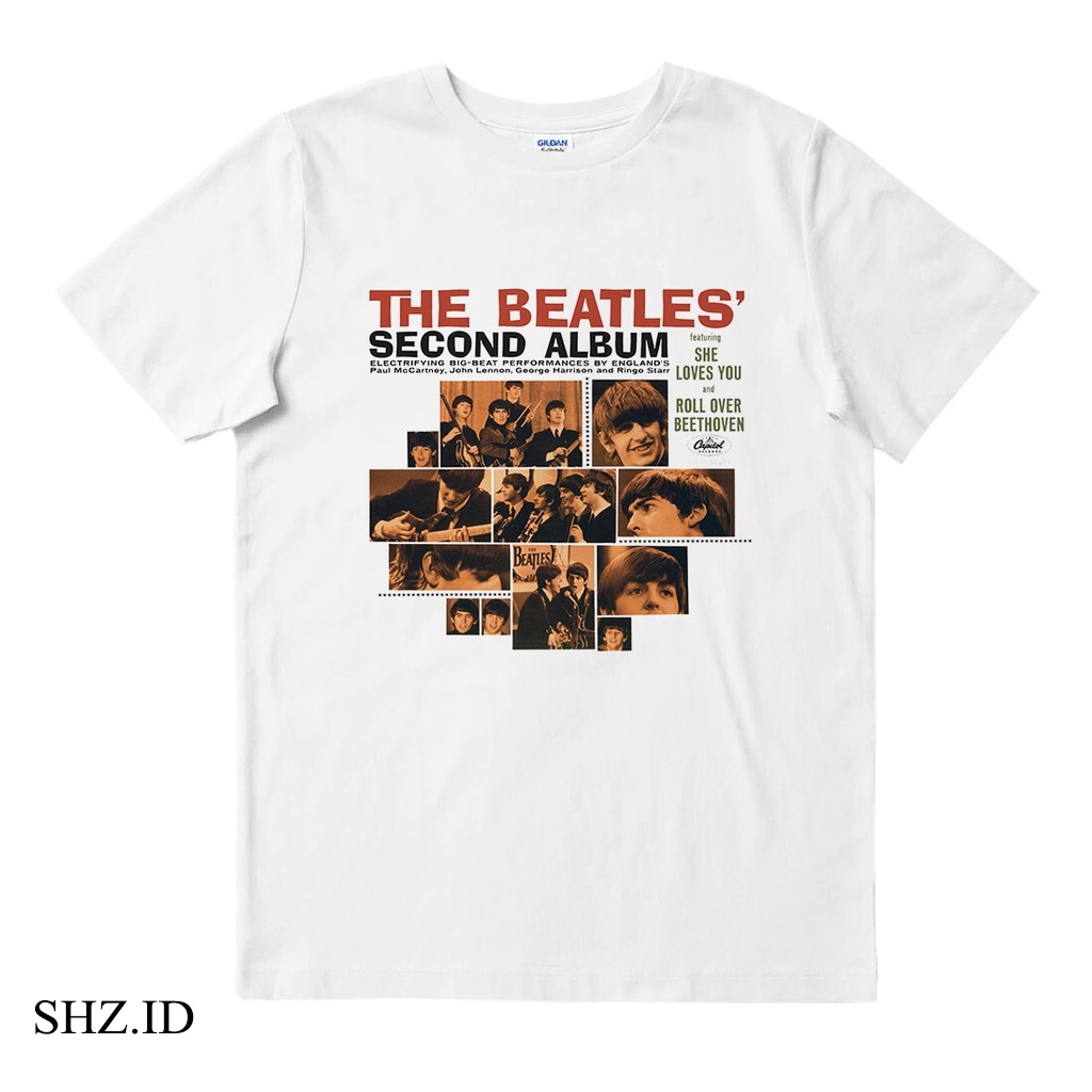 Kaos Tshirt Baju Combed 30S Distro | The Beatles Second Album | Kaos Band