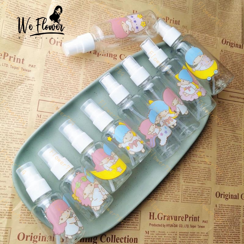 (We) Botol Kosong Model Semprot Bahan Plastik Desain Bintang Kapasitas 50/100ml Portabel Refillable Untuk Kosmetik