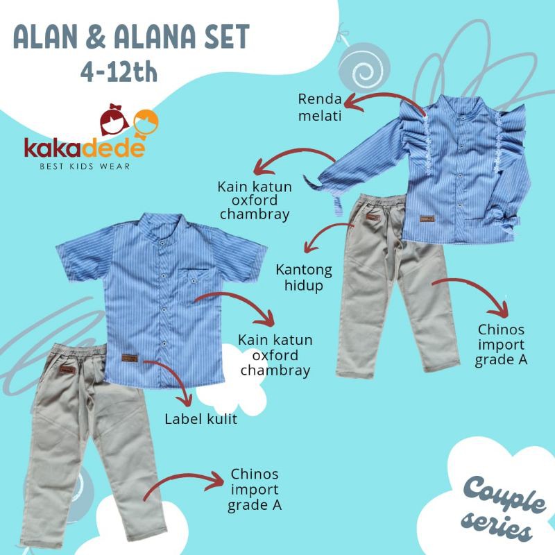 setelan anak alan alana kakadede