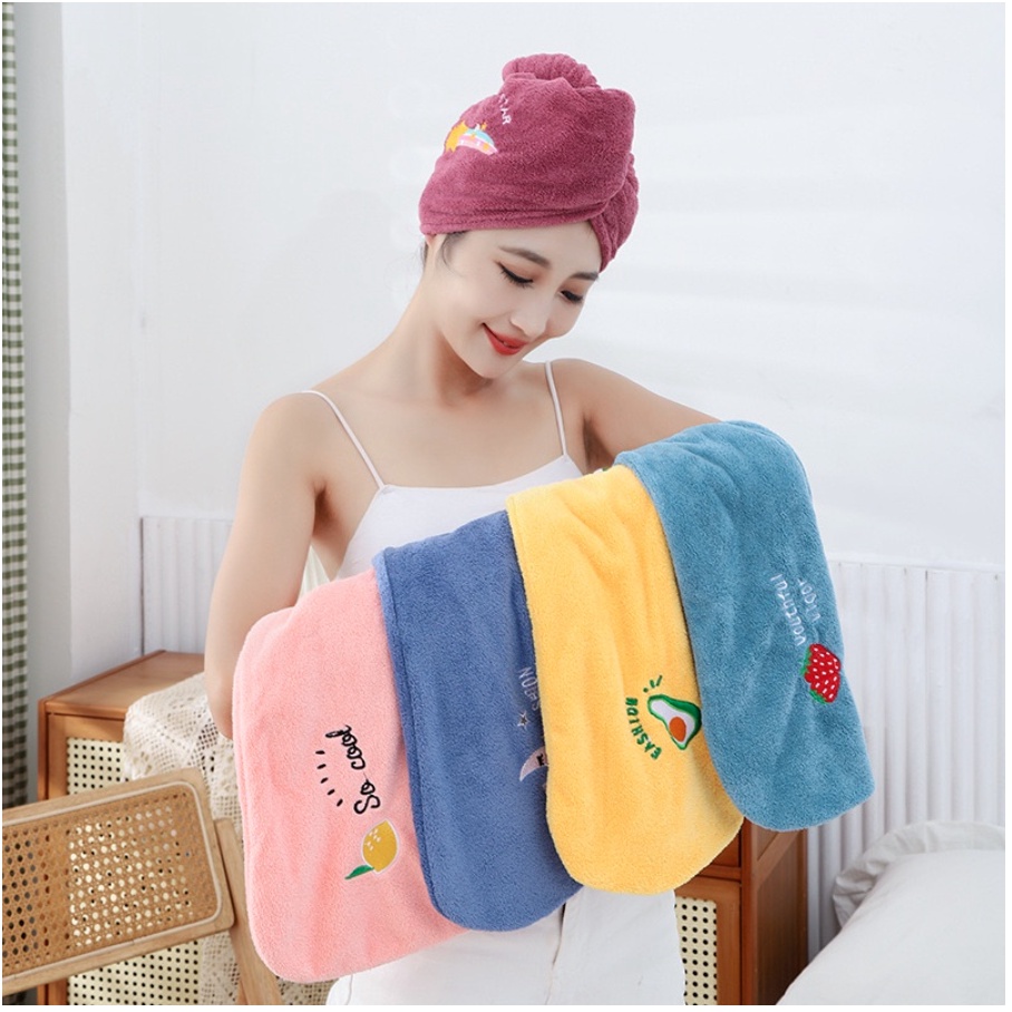 Handuk Rambut Handuk Pengering Rambut Bahan Microfiber Magic Towel Kepala Keramas Turban Keramas