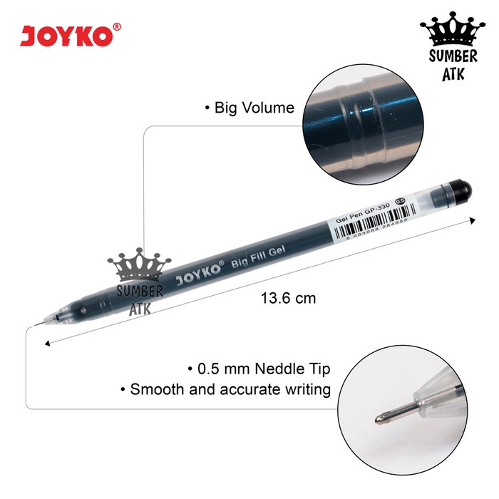 

Jualan Gel Pen Pulpen Pena Joyko Gp-330 Big Fill Gel 0.5 Mm 1 Box 12 Pcs Terbatas