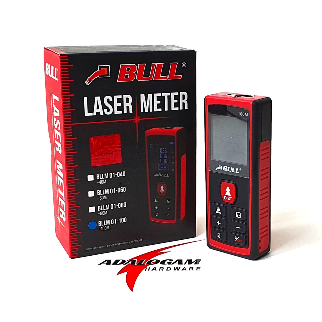 BULL Meteran Laser 100 M Digital LCD Distance - Alat Ukur Jarak Meter