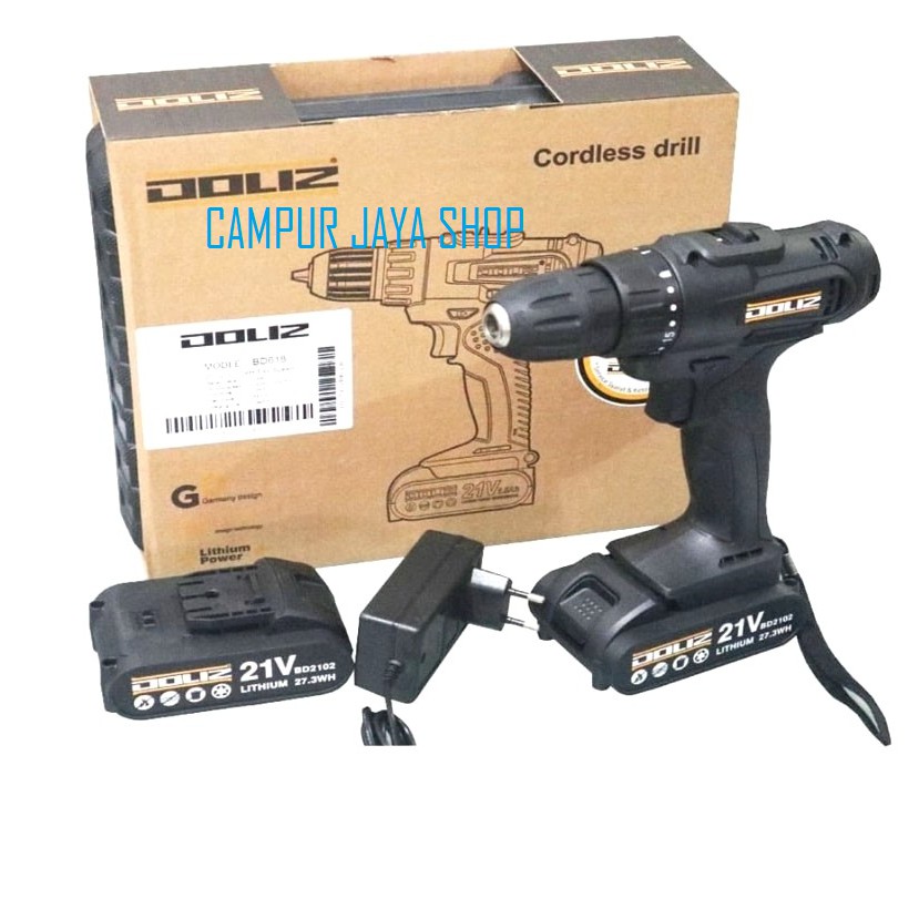 CORDLESS DRILL DOLIZ BD618 21VOLT MESIN BOR BATERAI DOLIZ BD 618 BATRE