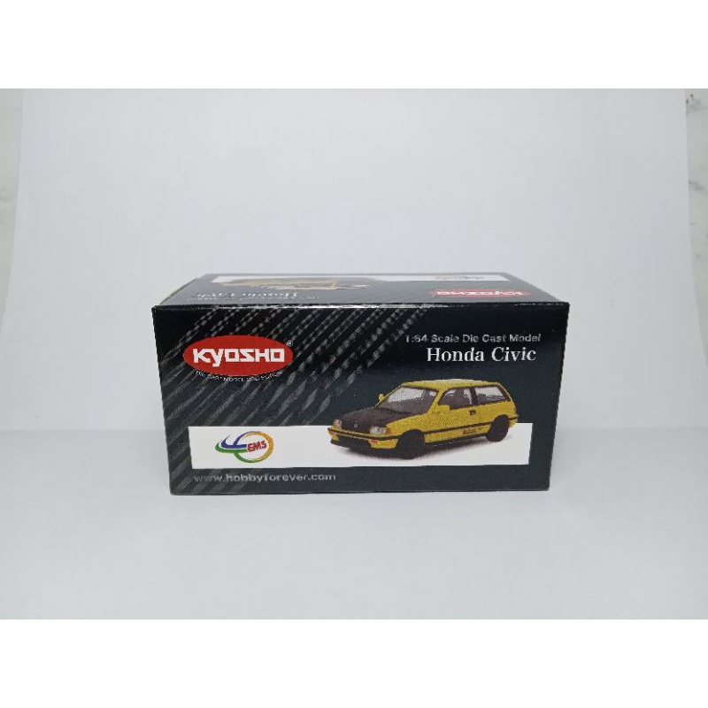 Diecast Kyosho 64 Honda Civic Wonder Yellow Kuning