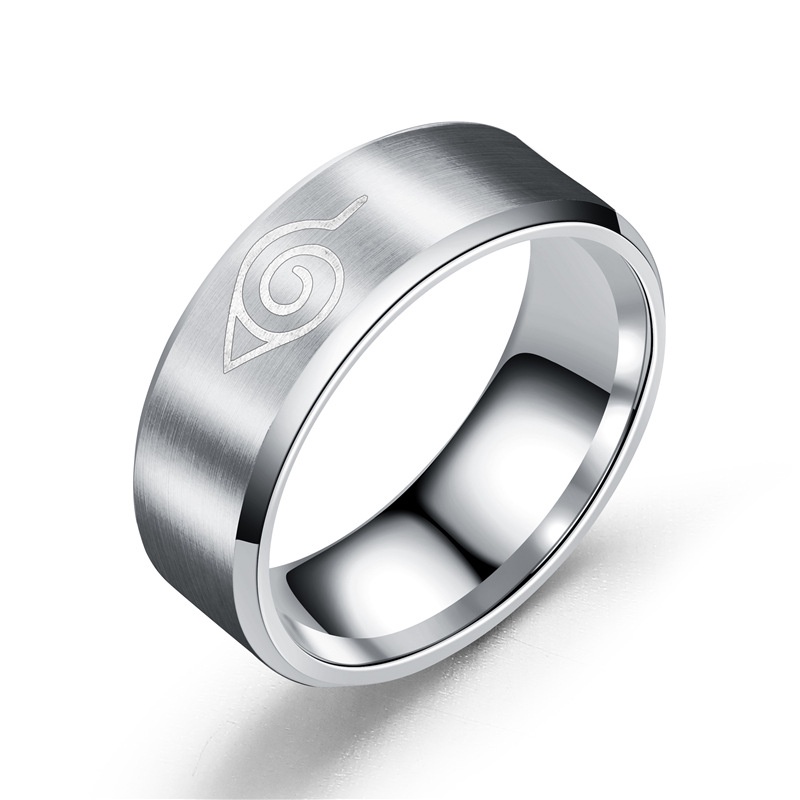 Cincin Naruto Periferal Anime / Cincin Baja Titanium 316L Pria dan Wanita / Cincin Kasual / Cincin